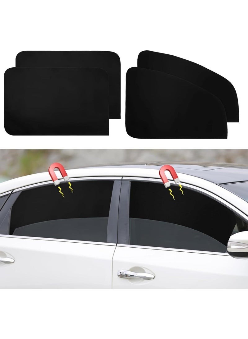 ستائر نوافذ السيارة  عبوة من 4 ستائر مغناطيسية لحماية خصوصية السيارة، ستائر جانبية لحماية الطفل من أشعة الشمس فوق البنفسجية، مناسبة للتخييم، والقيلولة، والنوم، والرضاعة الطبيعية. - Image 1